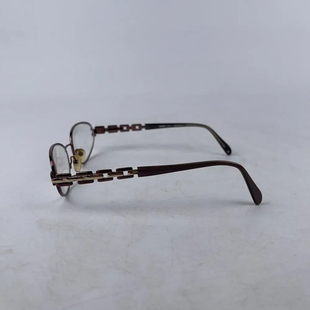 Tempo 001 Eyeglasses Frame Womens Bronze Gold‎ Metal Oval 53-19-140
